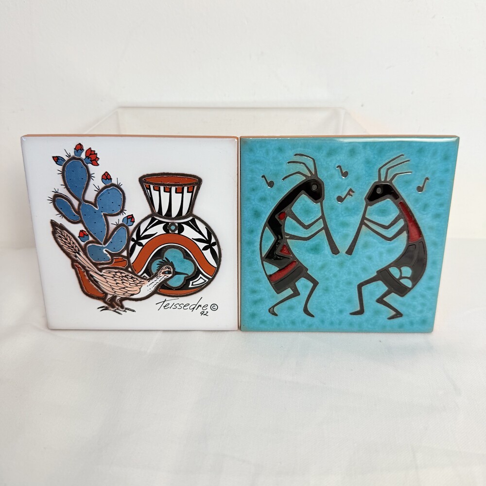 Teissedre Designs Inc Southwestern Art Decorative Ceramic Tiles/ Coaster 4x4
